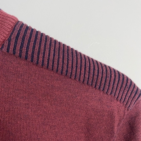 Buffalo David Bitton Men's Crewneck Sweater Burgundy Size Medium‎ Elbow Patches - Picture 5 of 11